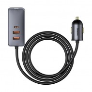 Baseus Share Together PPS multi-port Fast charging car charger with extension cord 120W 3U+1C Gray Baseus Share Together PPS multi-port Fast charging car charger with extension cord 120W 3U+1C Gray