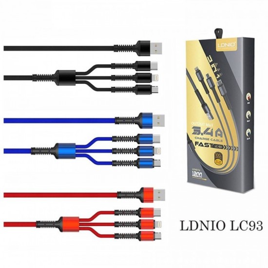 LDNIO LC-93 3in1 3.4A FAST CHARGING DATA CABLE
