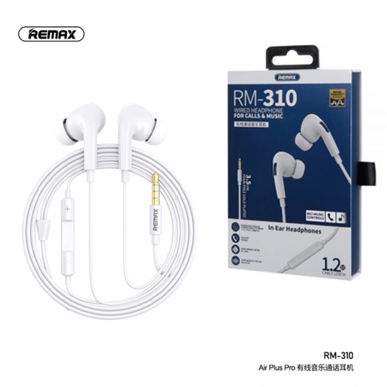 Remax RM-310 Wired In-Ear Headphone for Calls & Music with Mic