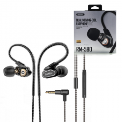 Remax RM-580 Dual Moving Coil Dynamic Driver Earphone Remax RM-580 Dual Moving Coil Dynamic Driver Earphone