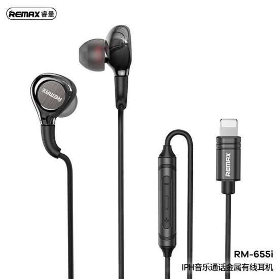 REMAX RM-655i iPhone Music Call Metal Wired Earphone