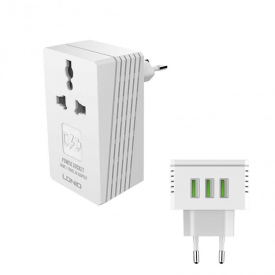 Ldnio A3306 2 IN 1 Travel Converter Adapter Turbo Mobile Charger