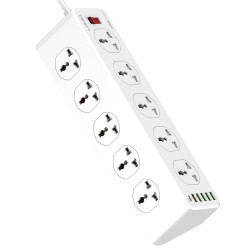 Ldnio SC10610 Surge Protection 30W 6-Port USB Charger With 10 Outlets / 5 USB-A / 1 USB-C 200CM Power Cord Ldnio SC10610 Surge Protection 30W 6-Port USB Charger With 10 Outlets / 5 USB-A / 1 USB-C 200CM Power Cord