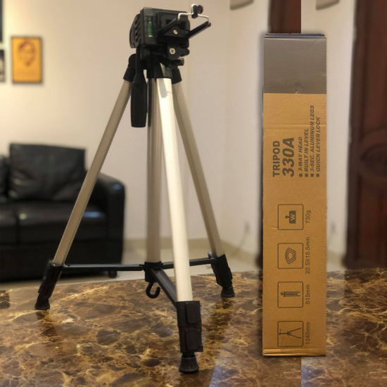 Tripod 330A 3 Way Head Built in Level Aluminum Legs