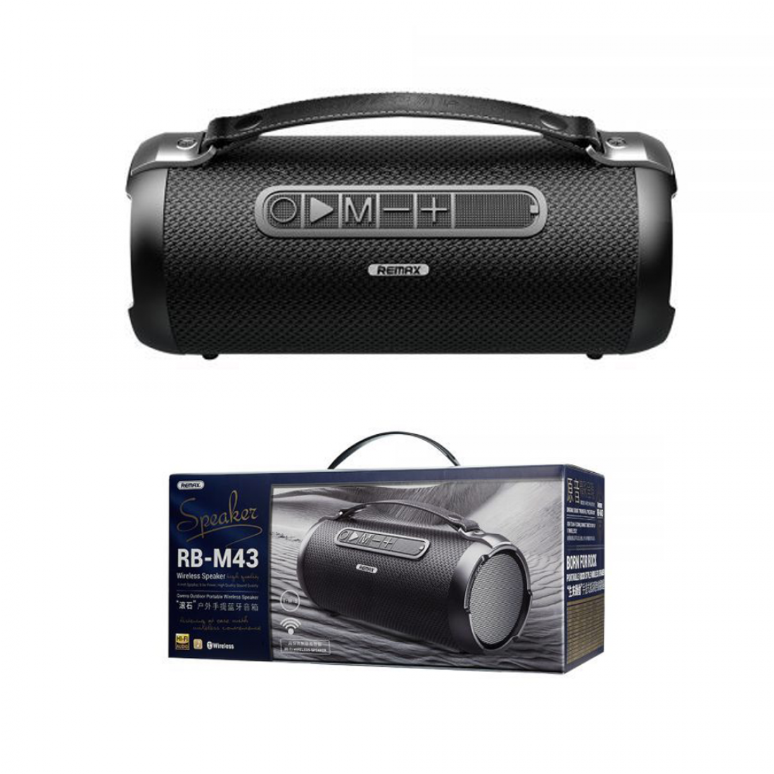 REMAX RB-M43 Gwens Outdoor Portable Hi FI Wireless TWS Rock Style Speaker