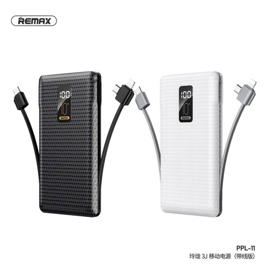 Remax PPL-11 3J Linon Series 10,000mAh Power Bank with Cable