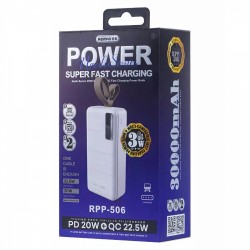 REMAX RPP-506 NOAH SERIES 30000mAh PD20W+ QC22.5W PD+QC Fast Charging Power Bank REMAX RPP-506 NOAH SERIES 30000mAh PD20W+ QC22.5W PD+QC Fast Charging Power Bank