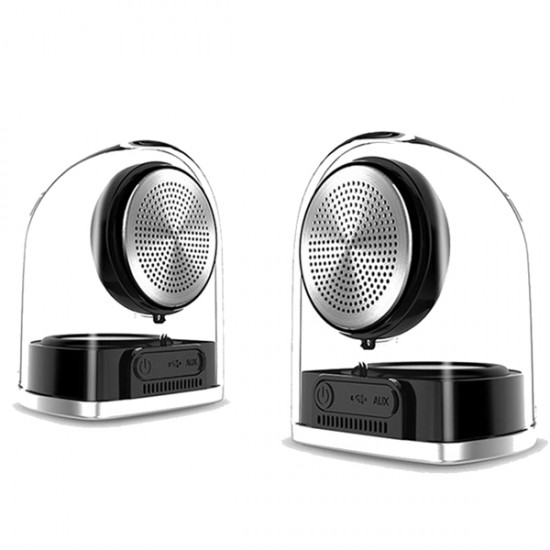 REMAX RB-M22 Magnetic Base Portable Transparent AUX Stereo Dual Bluetooth Speaker
