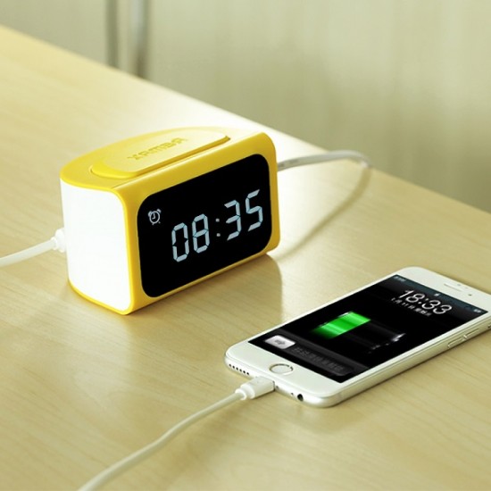 Remax RM-C05 LED Alarm Digital Clock Timer 4USB Mobile Adapter