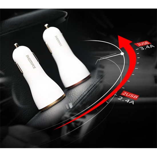 Remax RCC-303 Dolfin Triple USB Car Charger 3.4A for Smartphone