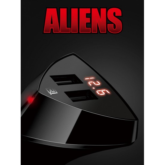 REMAX RCC-208 Aliens LED Display 2 USB 3.4A Car Charger
