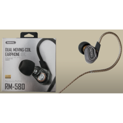 Remax RM-580 Dual Moving Coil Dynamic Driver Earphone Remax RM-580 Dual Moving Coil Dynamic Driver Earphone