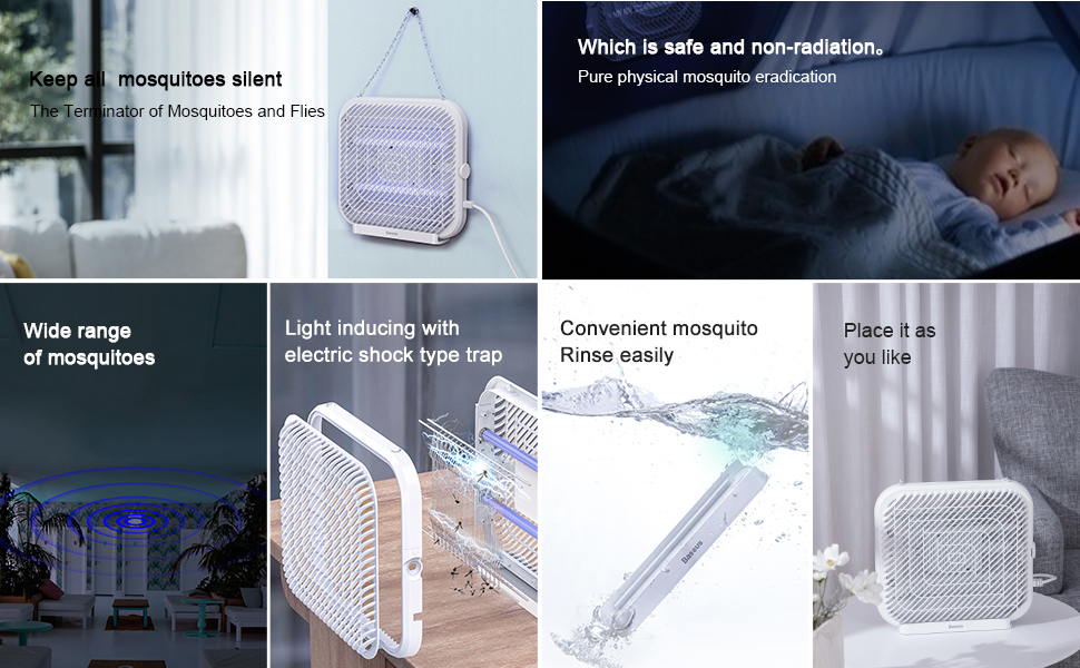 Baseus Breeze Wall-Mounted Bug Zapper Electric Mosquito Killer Lamp 4